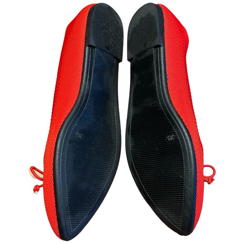 Shupua Women's Size 8 Red Ballet Flats Christmas Shoes Comfortable Knit - Picture 11 of 12